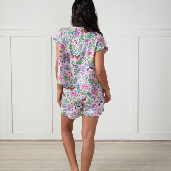 Printfresh Must Love Dogs Pintuck Short Set Pink Peony Women’s Sz 2X - Picture 3 of 10